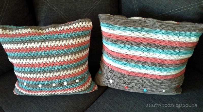 Häkelkissen Rückseite / triangle crochet pillow / granny square cushion - back