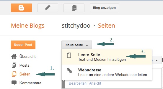 Blogger - Seite erstellen