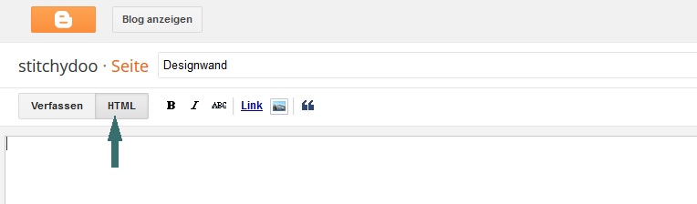 Blogger - Seite erstellen - HTML-Ansicht