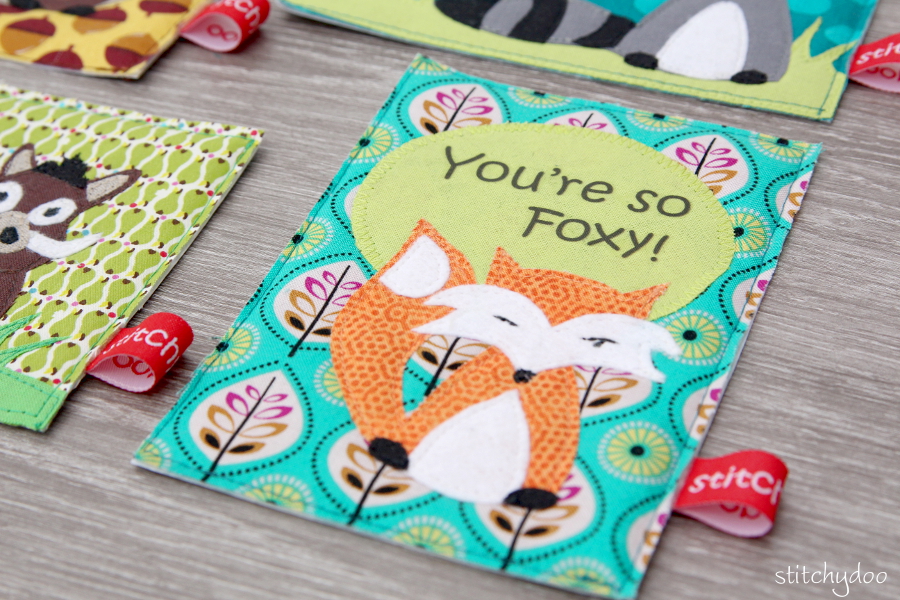 stitchydoo: Stoffkartentausch | Meine genähten Karten im Oktober - Fuchs, you're so foxy