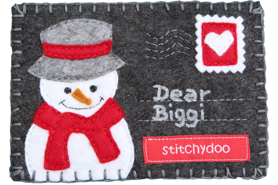 stitchydoo: Stoffkartentausch | Winterliche Grüße im Dezember - Schneemann