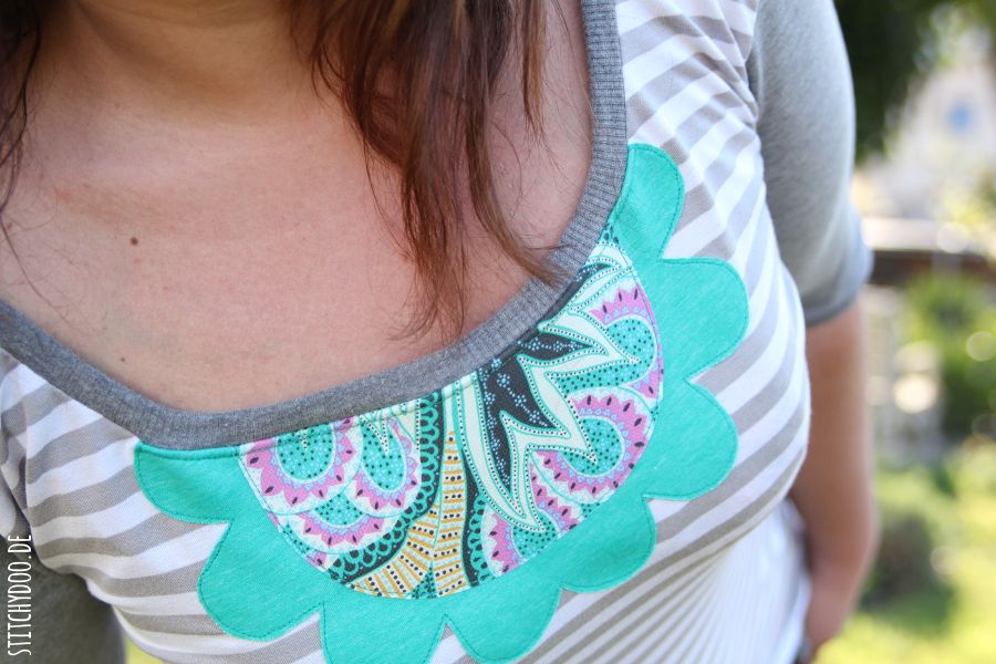 stitchydoo: sommerliches, gestreiftes Joana Shirt mit seitlicher Raffung