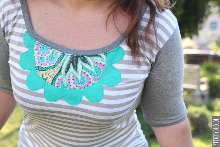 stitchydoo: sommerliches, gestreiftes Joana Shirt mit seitlicher Raffung