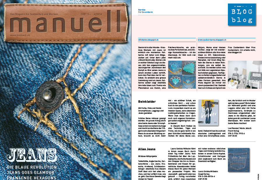 stitchydoo: Mount Denim ade! im Schweizer Magazin "manuell" zum Thema Jeans