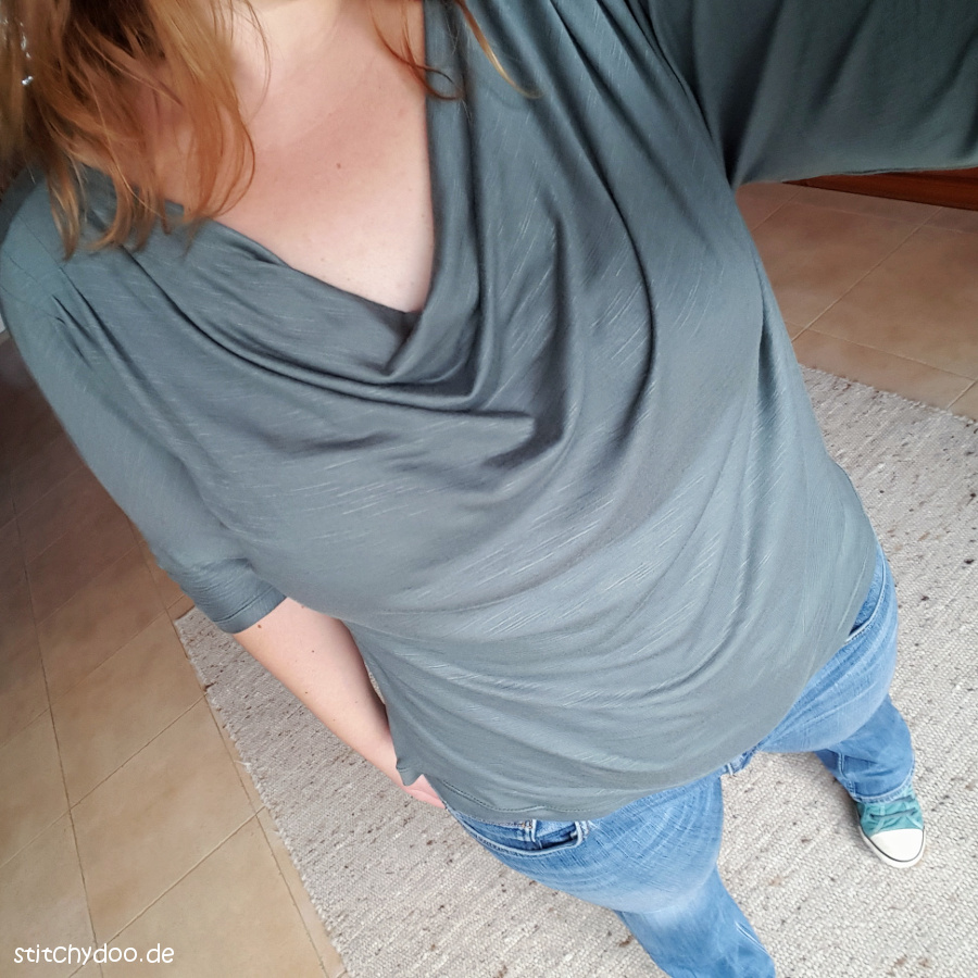 stitchydoo: Wasserfallshirt Top Béryl mit Ärmeln | #sewalongtopbéryl