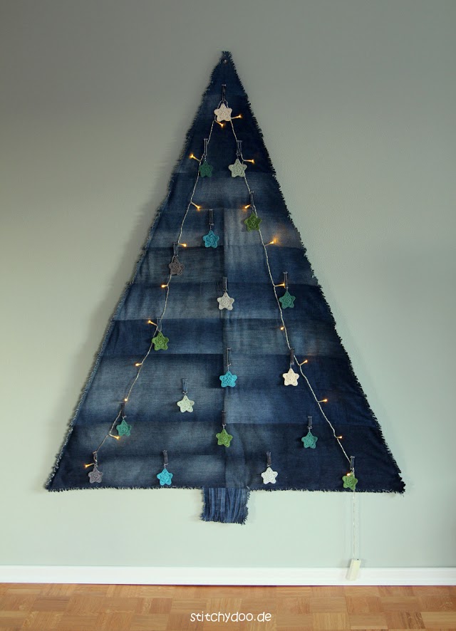 stitchydoo: Jeans-Recycling Weihnachtsbaum {Über die Spezies der Denimtanne}