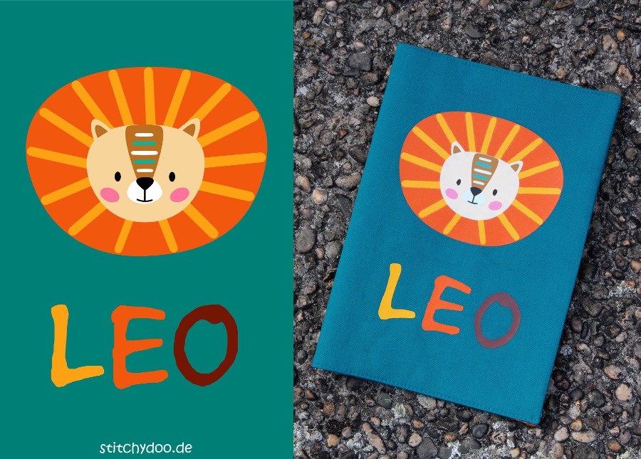 stitchydoo: Eine U-Heft Hülle mit Löwen-Plot für Leo