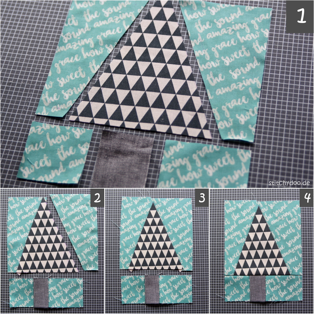 stitchydoo: Tutorial - Winterbaum-Stoffbilder mit Aufsteller {DIY gegen Novemberblues}