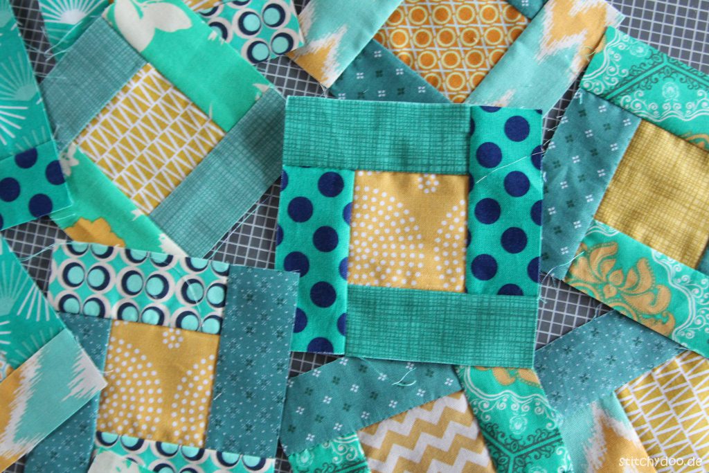 stitchydoo: 6 Köpfe 12 Blöcke 2018 | Bright Hopes Quilt Block im Februar