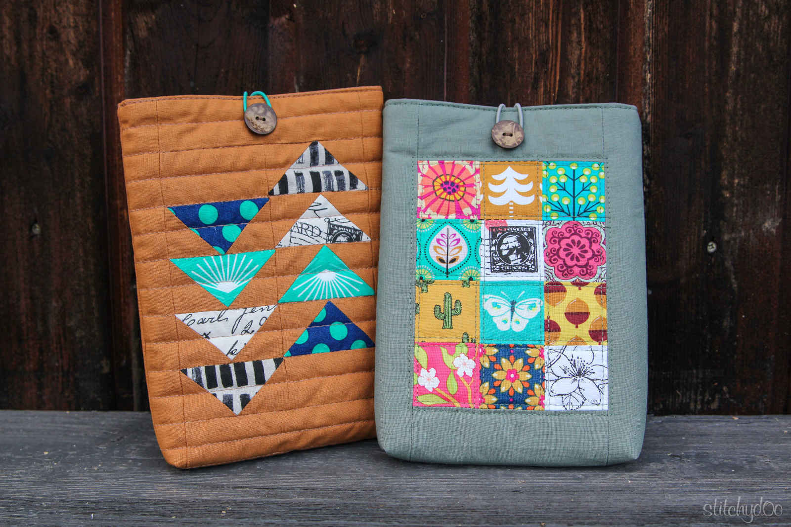 Heftsammler mit Patchwork - Quadrate und Flying Geese